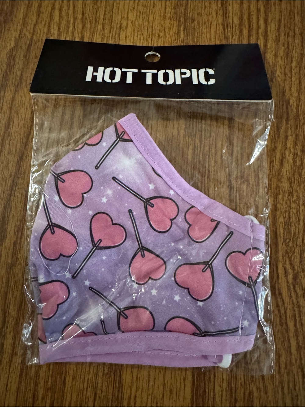 Hot Topic Heart Lollipop Print Face Mask